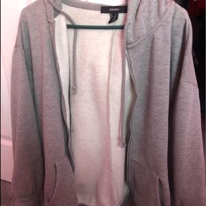 grey oversized zip up hoodie
